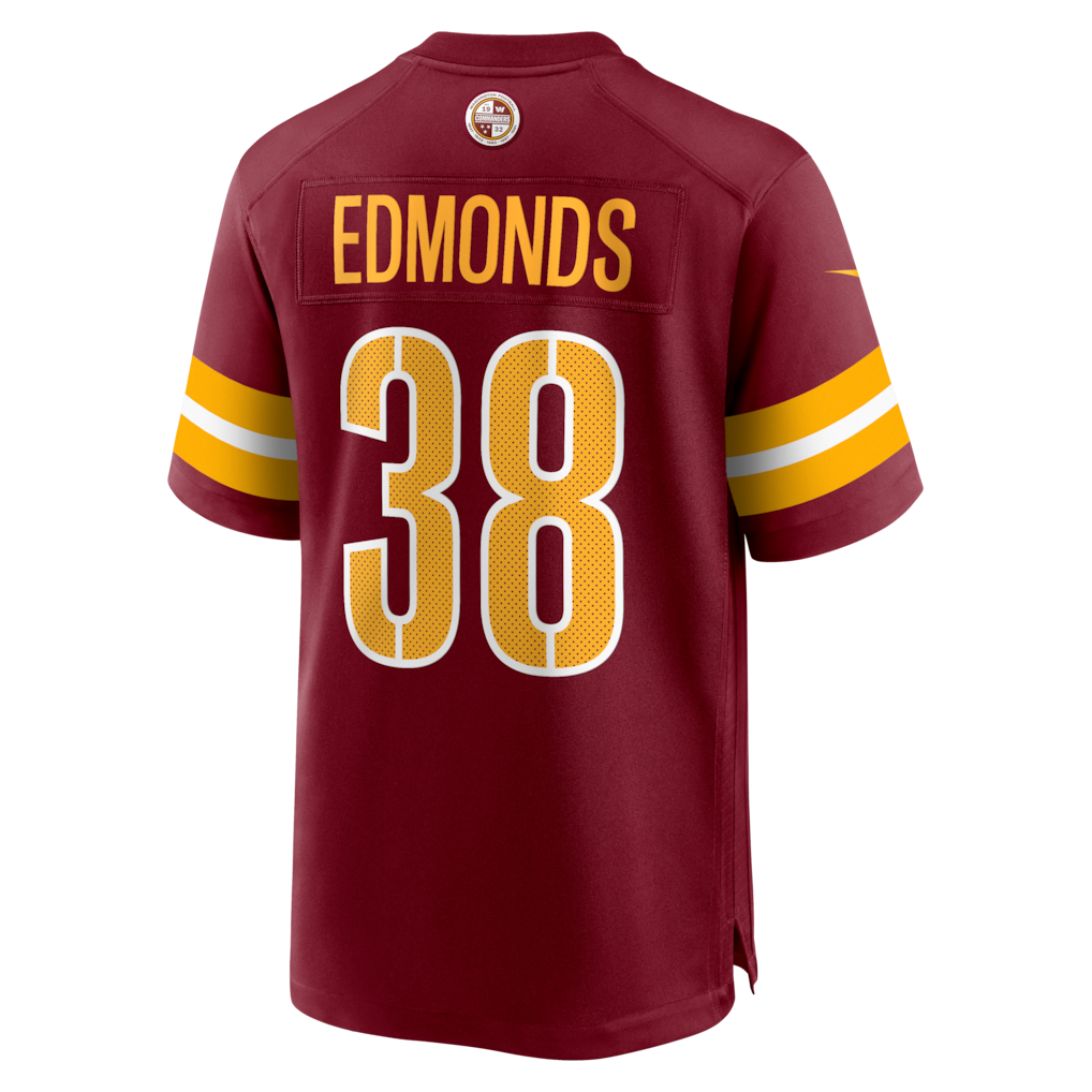 Davalo W.Commanders #38 Chase Edmonds Burgundy Team Game Jersey