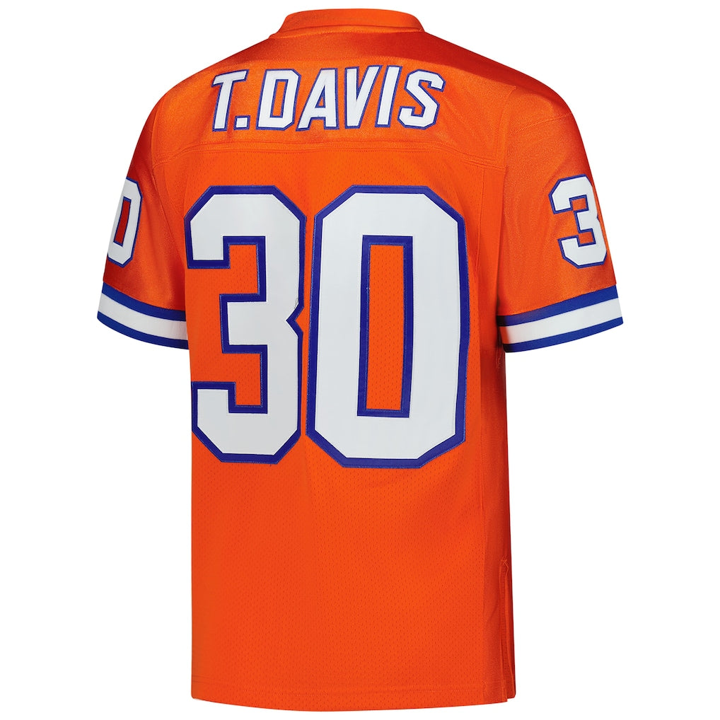 Davalo D.Broncos #30 Terrell Davis Mitchell & Ness Orange 1995 Authentic Throwback Retired Player Jersey