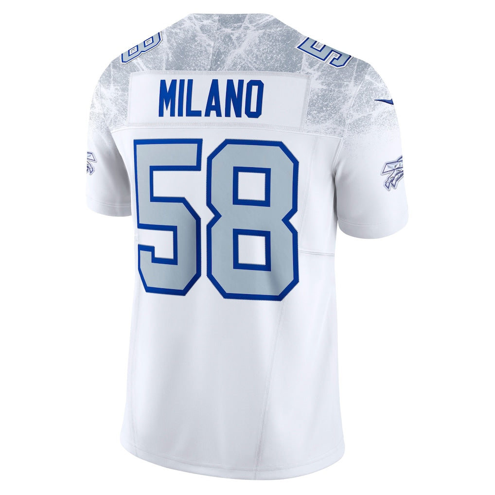 Davalo B.Bills #58 Matt Milano White 2025 Rivalries Collection Limited Jersey