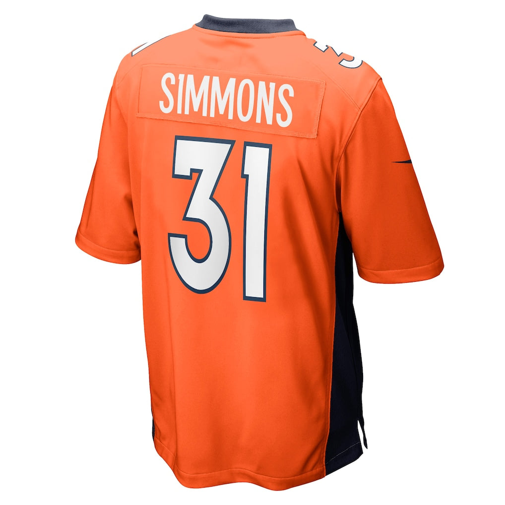 Davalo D.Broncos #31 Justin Simmons Orange Game Jersey