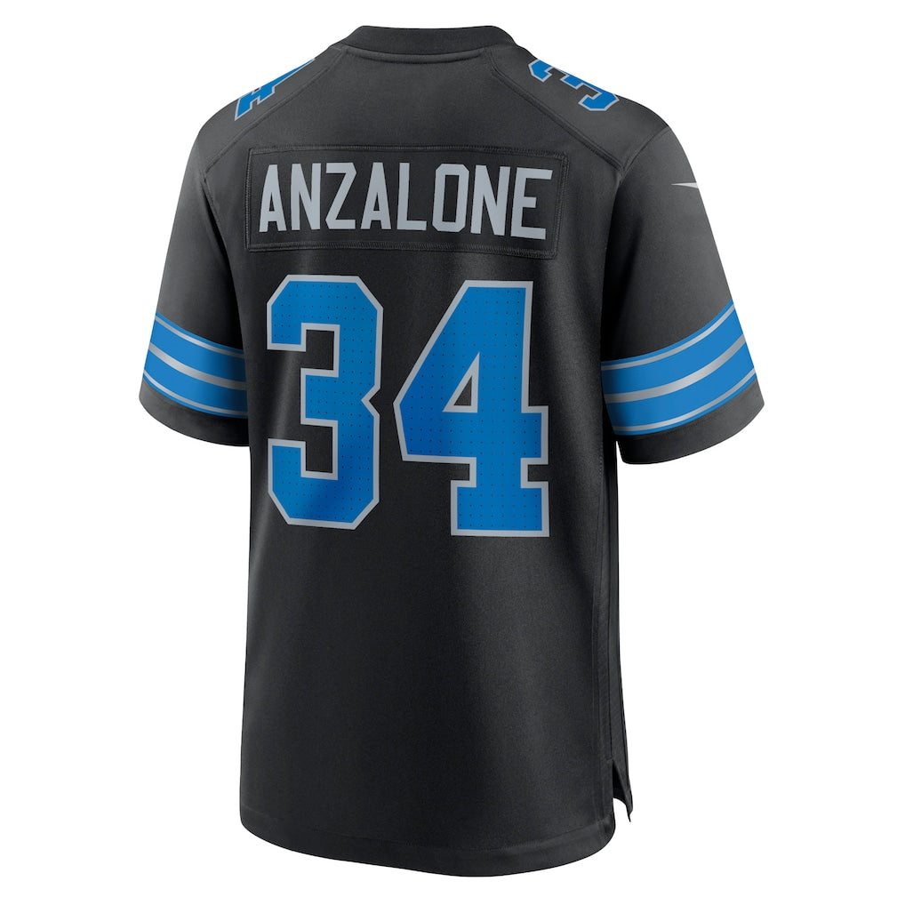 Davalo D.Lions #34 Alex Anzalone Black 2nd Alternate Game Jersey
