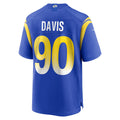 Davalo LA.Rams #90 Tyler Davis Royal Team Game Jersey