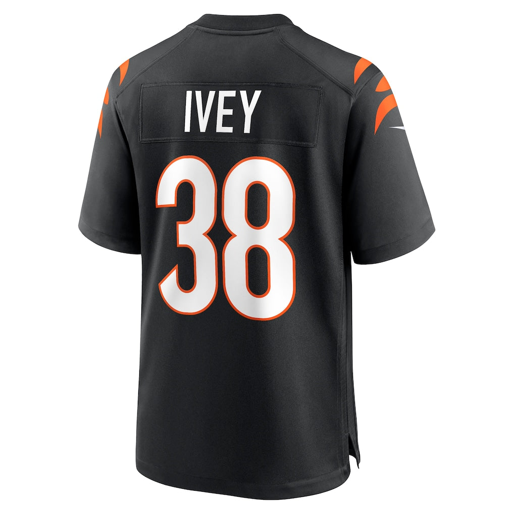 Davalo C.Bengals #38 DJ Ivey Black Team Game Jersey