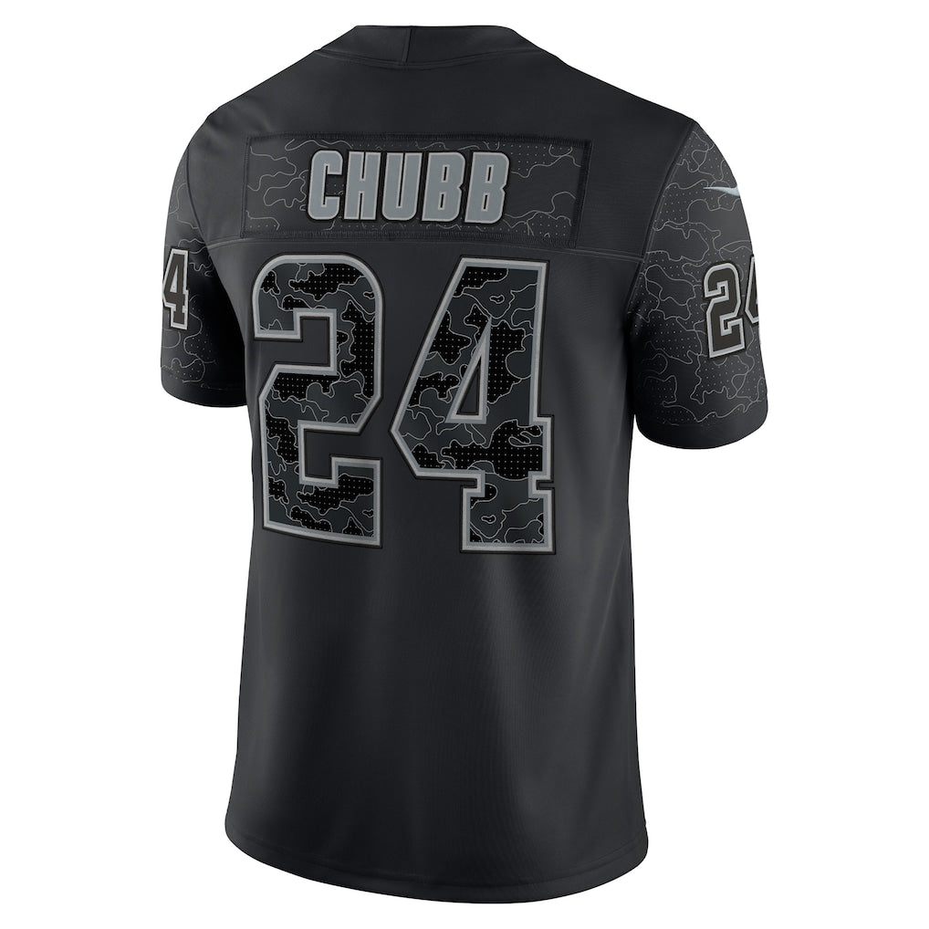 Davalo C.Browns #24 Nick Chubb Black RFLCTV Limited Jersey
