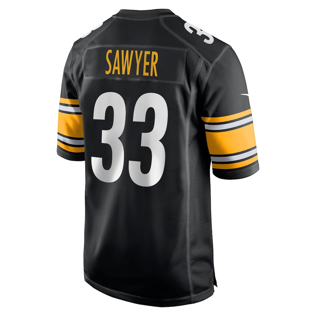 Davalo P.Steelers #33 Jack Sawyer Black Team Game Jersey