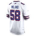 Davalo B.Bills #58 Matt Milano White Away Game Player Jersey