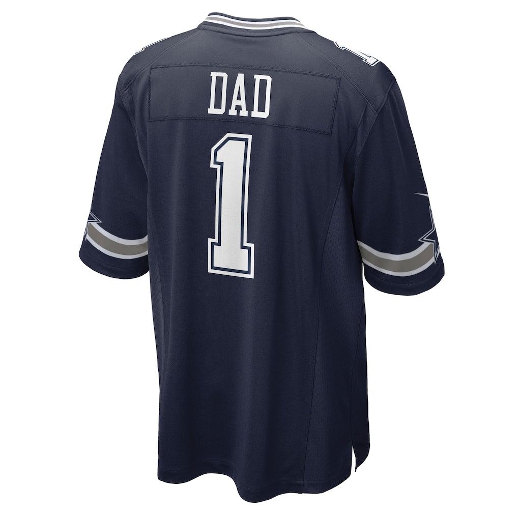 Davalo D.Cowboys #1 Dad Navy Game Jersey