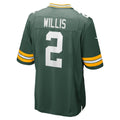 Davalo GB.Packers #2 Malik Willis Green Game Jersey