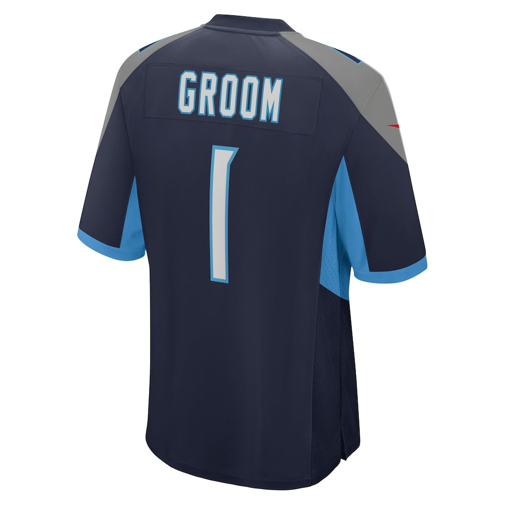 Davalo T.Titans #1 Groom Navy Game Jersey