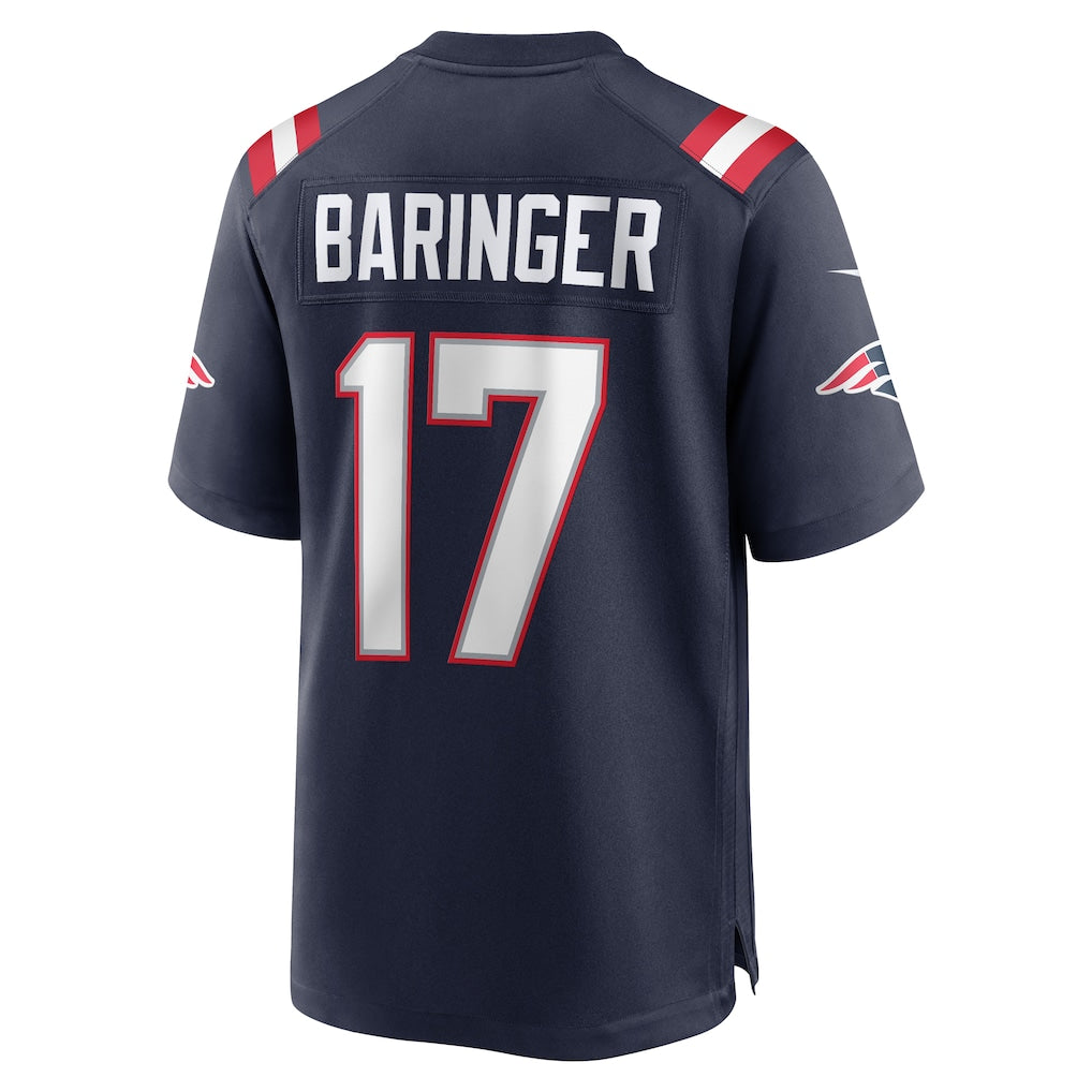 Davalo NE.Patriots #17 Bryce Baringer Navy Team Game Jersey