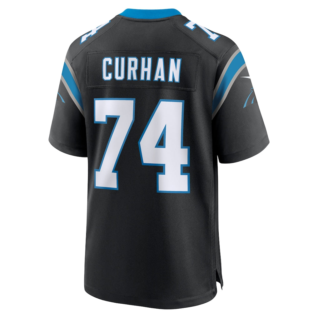 Davalo C.Panthers #74 Jake Curhan Black Team Game Jersey