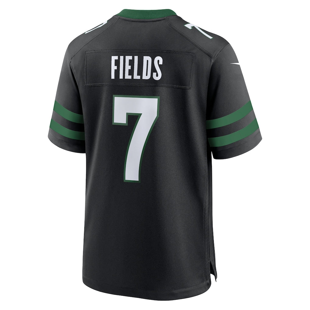 Davalo NY.Jets #7 Justin Fields Stealth Black Game Jersey