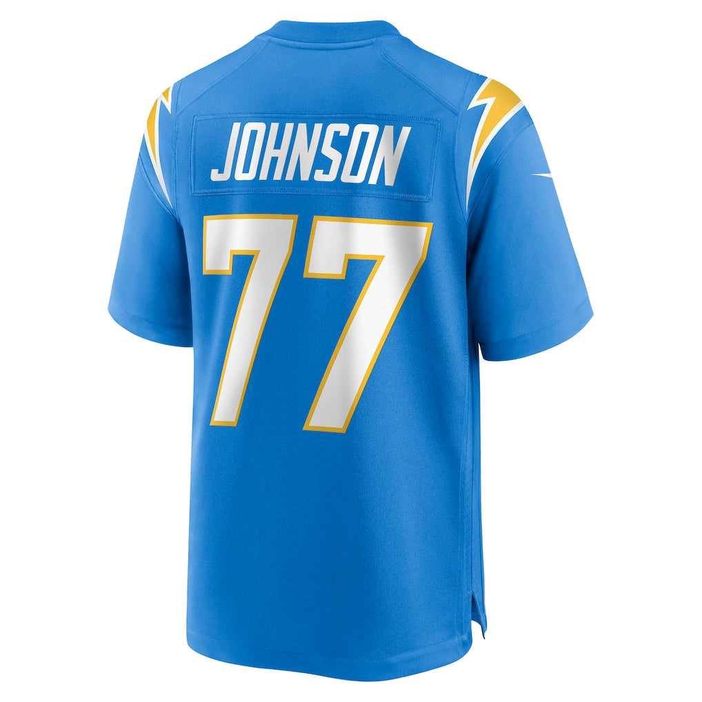 Davalo LA.Chargers #77 Zion Johnson Powder Blue Player Game Jersey