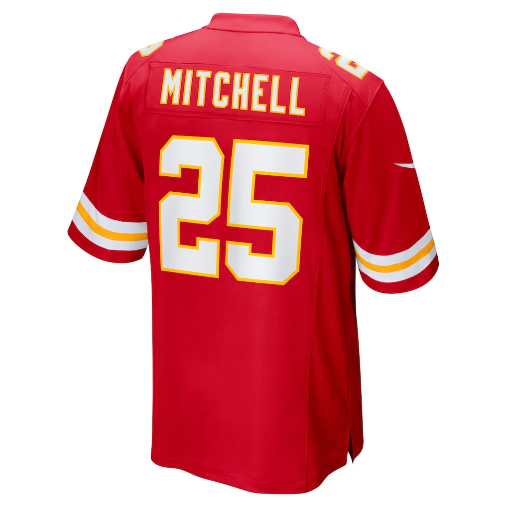Davalo KC.Chiefs #25 Elijah Mitchell Red Team Game Jersey