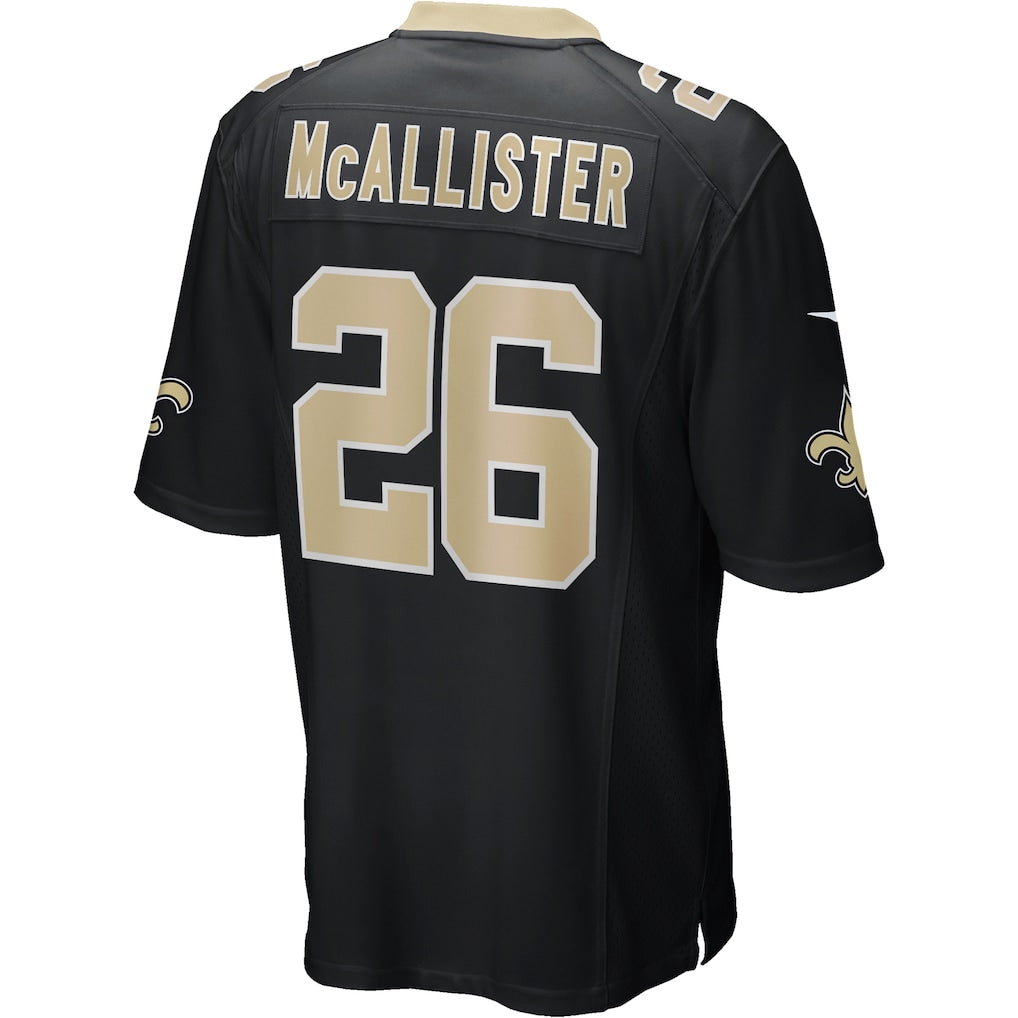 Davalo NO.Saints #26 Deuce McAllister Black Game Retired Player Jersey