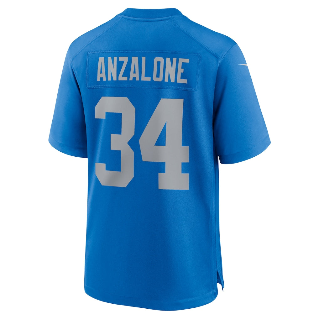 Davalo D.Lions #34 Alex Anzalone Blue Alternate Game Jersey