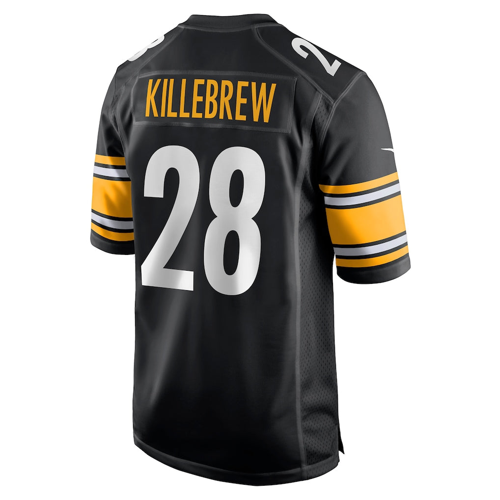 Davalo P.Steelers #28 Miles Killebrew Black Game Jersey