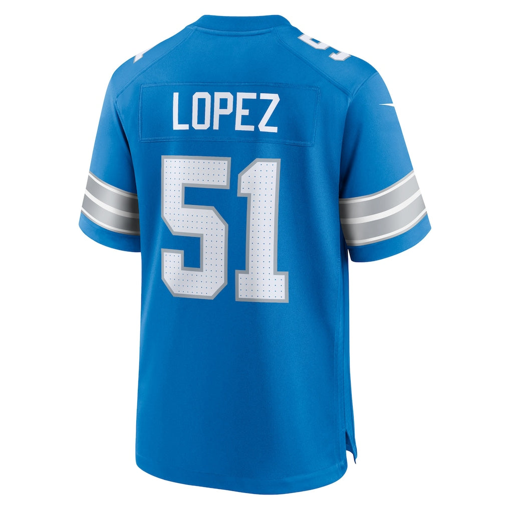 Davalo D.Lions #51 Roy Lopez Blue Team Game Jersey
