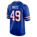 Davalo B.Bills #49 DaShaun White Royal Team Game Jersey
