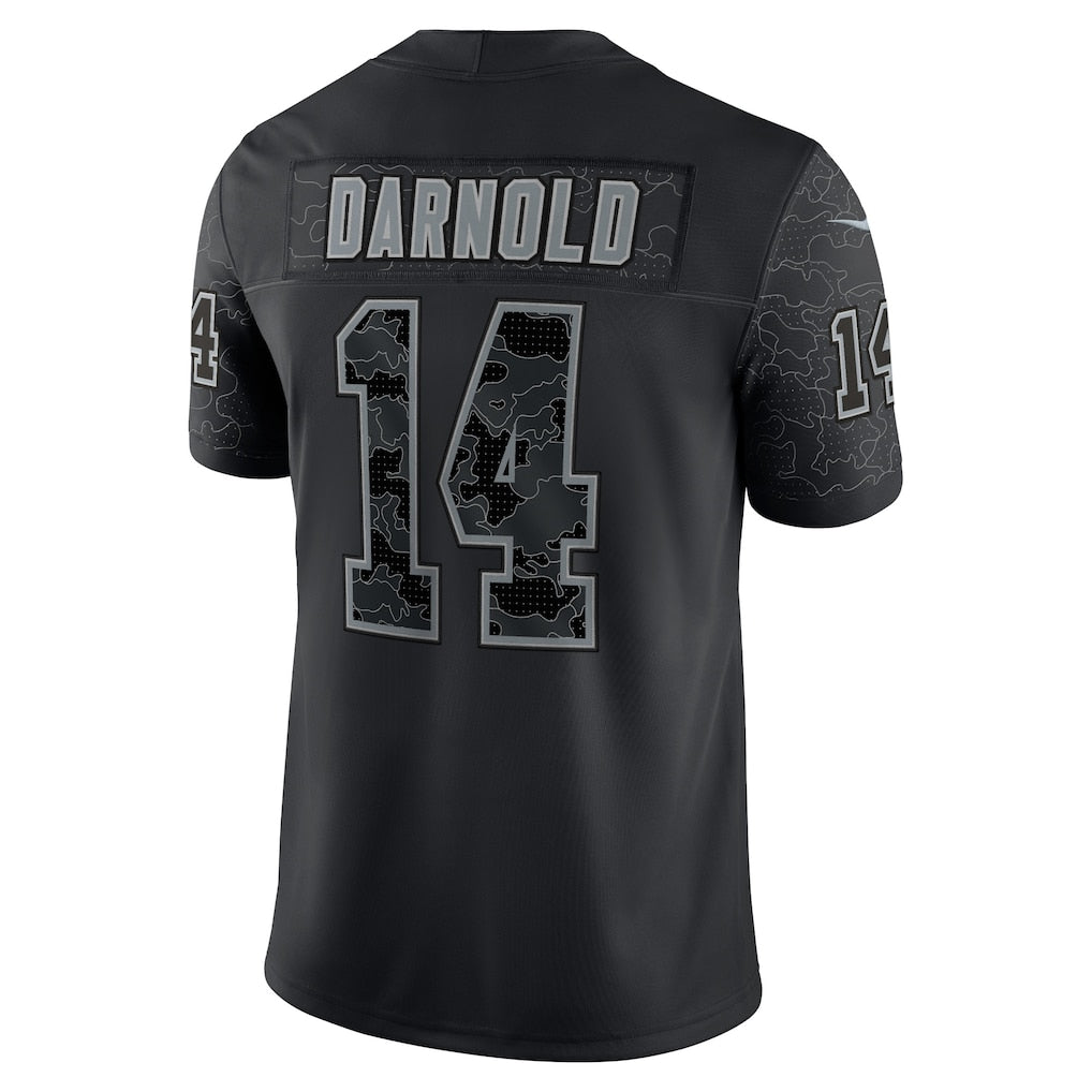 Davalo C.Panthers #14 Sam Darnold Black RFLCTV Limited Jersey