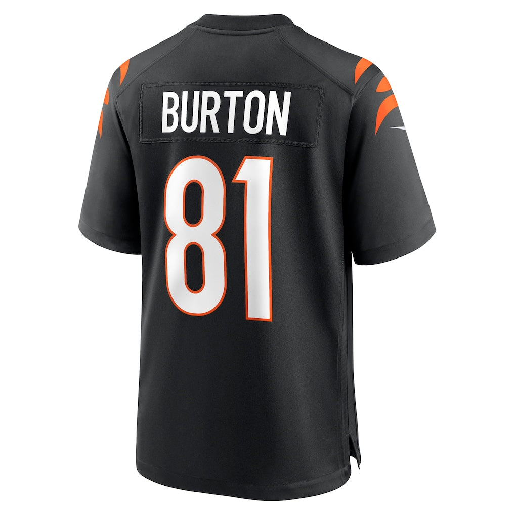 Davalo C.Bengals #81 Jermaine Burton Black Team Game Jersey