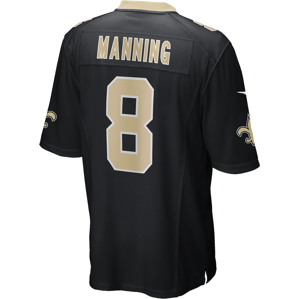 Davalo NO.Saints #8 Archie Manning Black Game Retired Player Jersey