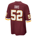 Davalo W.Commanders #52 Jamin Davis Burgundy Game Jersey