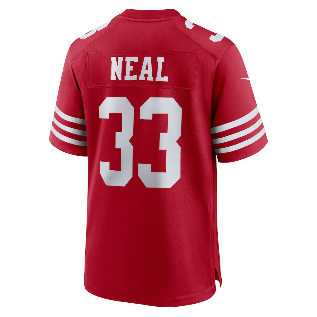 Davalo SF.49ers #33 Siran Neal Scarlet Team Game Jersey