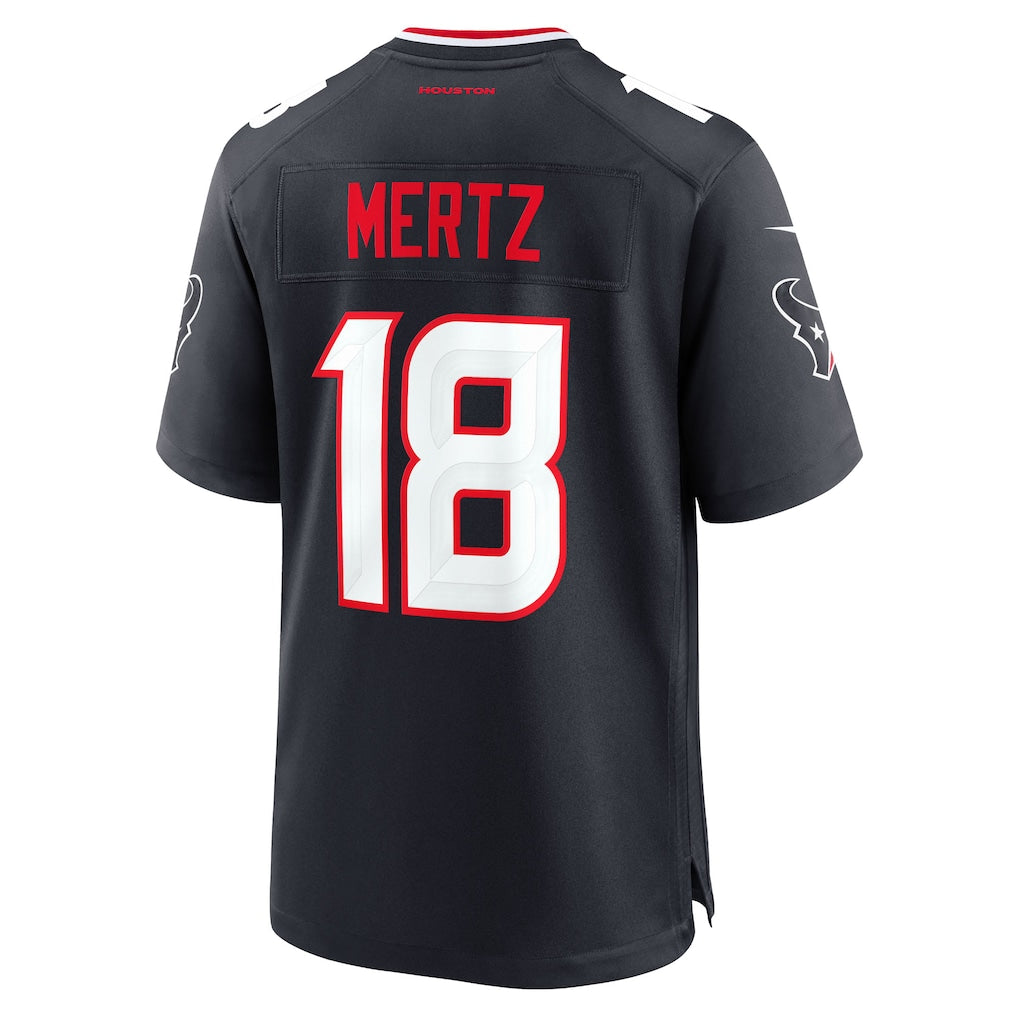 Davalo H.Texans #18 Graham Mertz Navy Team Game Jersey