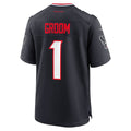 Davalo H.Texans #1 Groom Navy Game Jersey