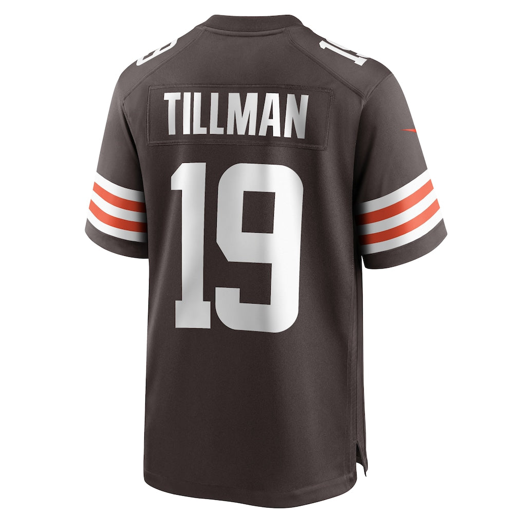 Davalo C.Browns #19 Cedric Tillman Brown Game Jersey