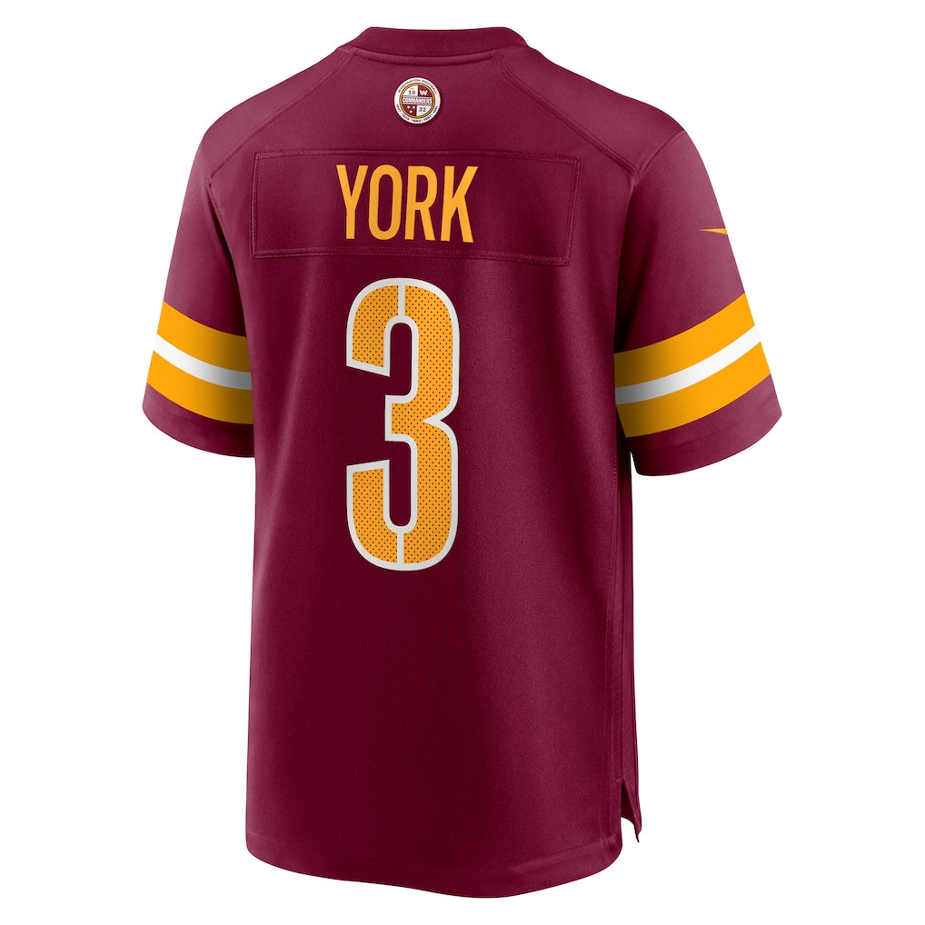 Davalo W.Commanders #3 Cade York Burgundy Game Jersey