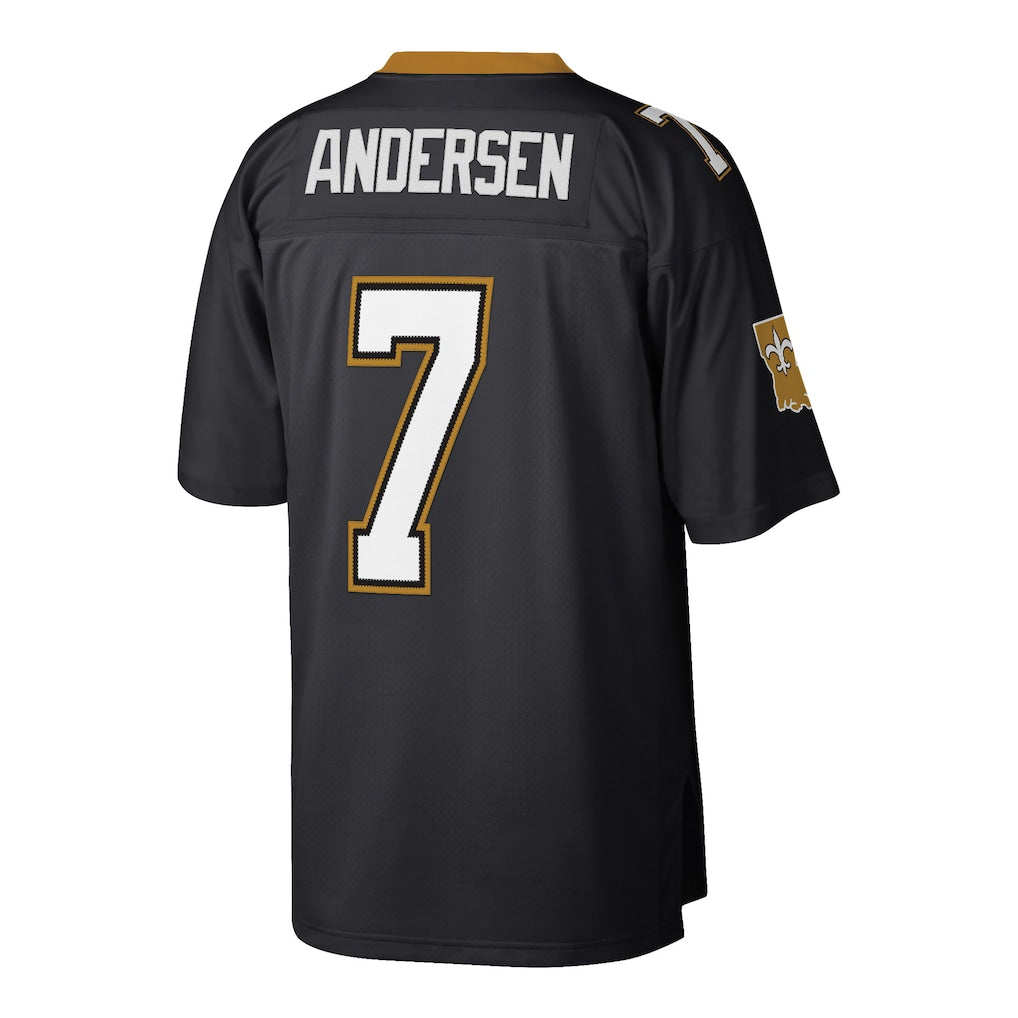 Davalo NO.Saints #7 Morten Andersen Mitchell & Ness Black Retired Player Legacy Replica Jersey